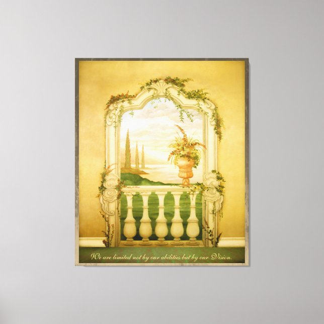 Mediterranean Lake View Mural Canvas Print (Front)