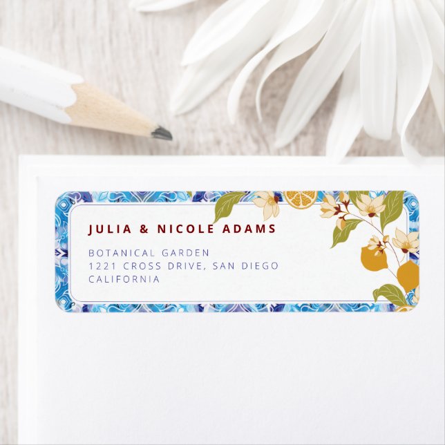 Mediterranean Lemon Amalfi Coast Baby Shower Label (Insitu)