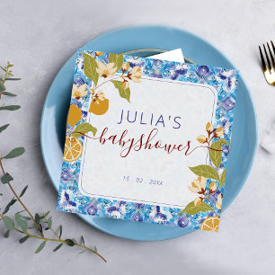 Mediterranean Lemon Amalfi Coast Baby Shower Napkins