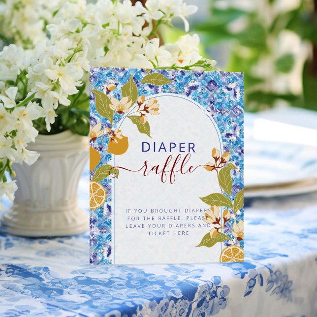 Mediterranean Lemon Amalfi Coast Baby Shower Poster (Creator Uploaded)