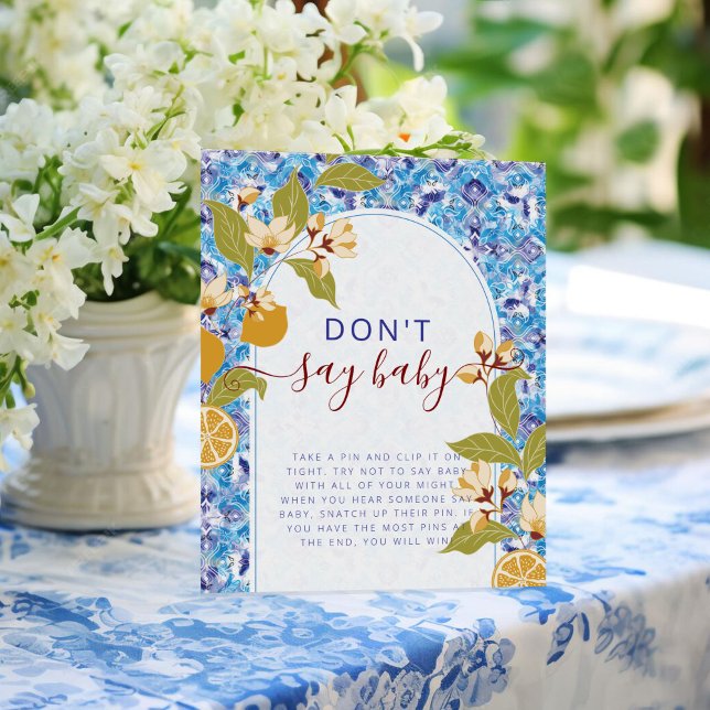 Mediterranean Lemon Amalfi Coast Baby Shower Poster (Creator Uploaded)