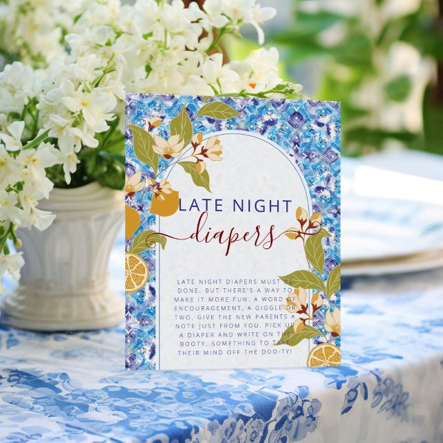 Mediterranean Lemon Amalfi Coast Baby Shower Poster (Creator Uploaded)