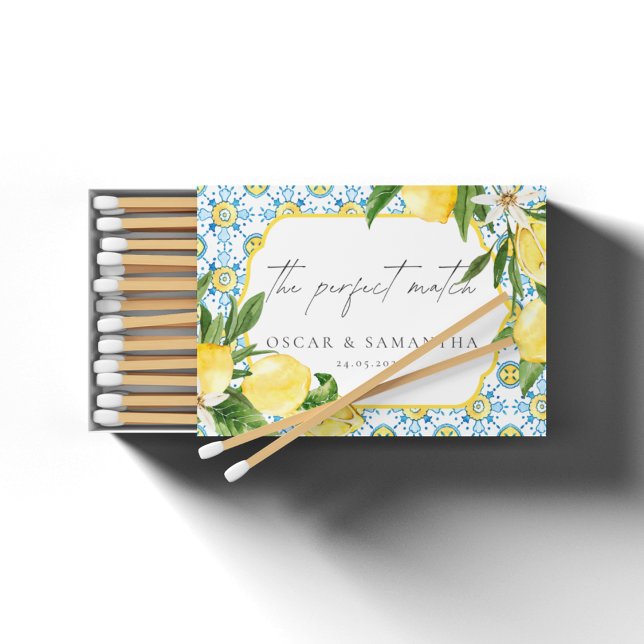 Mediterranean Lemon Amalfi Wedding  Matchboxes (Creator Uploaded)