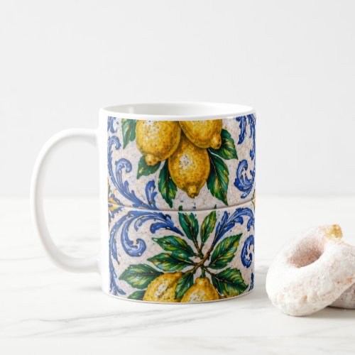 Mediterranean Lemon Azulejo Tile Coffee Mug