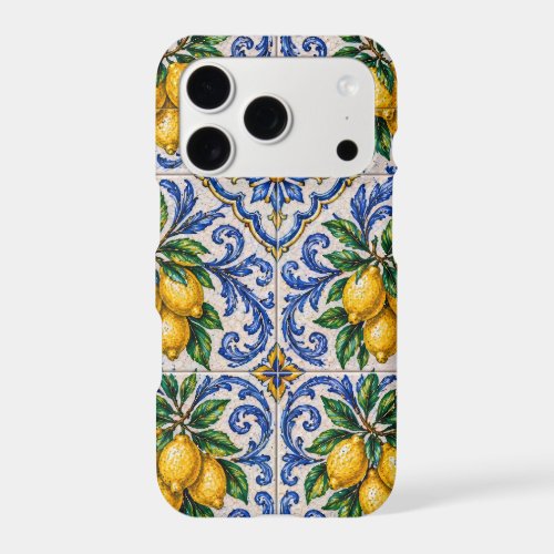 Mediterranean Lemon Azulejo Tile iPhone 17 Pro Case