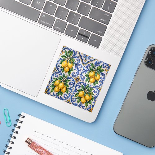 Mediterranean Lemon Azulejo Tile Sticker