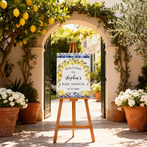 Mediterranean Lemon Baby Shower Welcome Sign