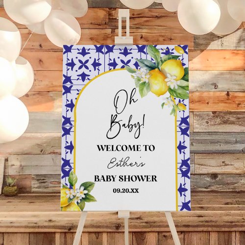 Mediterranean Lemon Baby Shower Welcome Sign