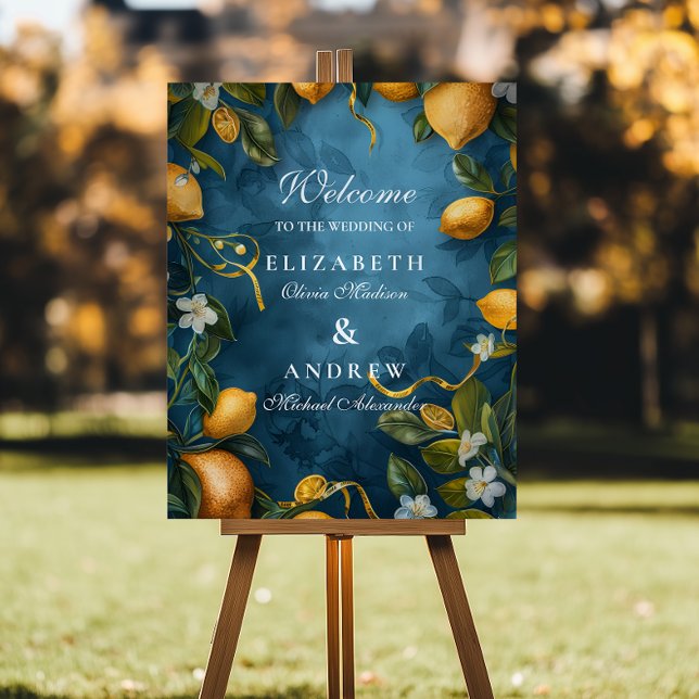 Mediterranean Lemon Bliss Wedding Foam Board (Creator Uploaded)