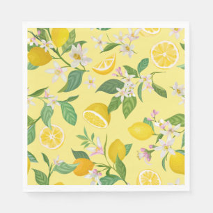 Mediterranean Lemon Blossom Party Napkins