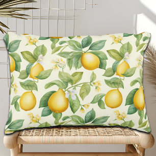 Mediterranean Lemon Blossoms Citrus Accent Pillow