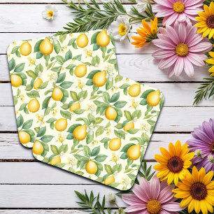 Mediterranean Lemon Blossoms Citrus Beverage Coaster