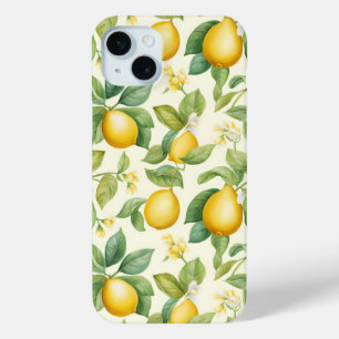 Mediterranean Lemon Blossoms Citrus iPhone 15 Plus Case