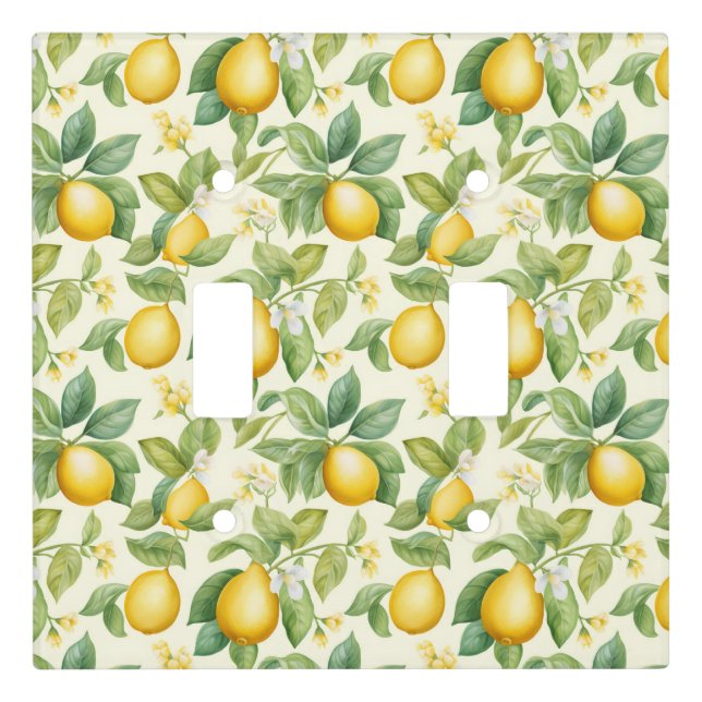 Mediterranean Lemon Blossoms Citrus Light Switch Cover (Front)