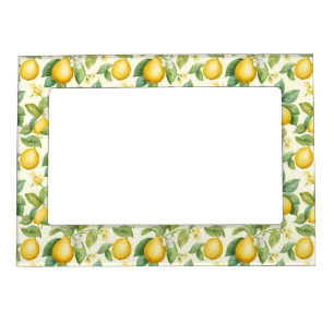 Mediterranean Lemon Blossoms Citrus Magnetic Frame