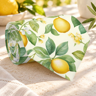 Mediterranean Lemon Blossoms Citrus Neck Tie