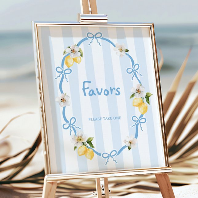 Mediterranean Lemon Blue Bows Favors Poster (Creator Uploaded)