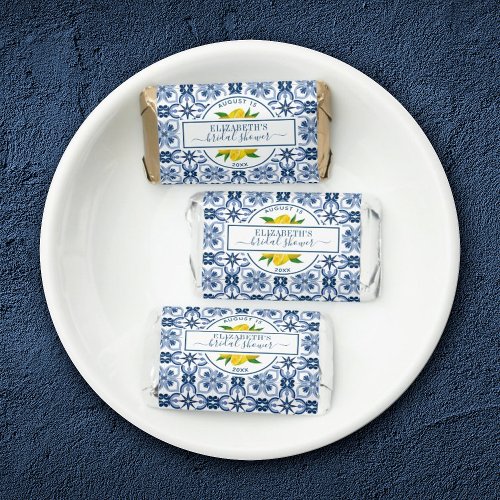 Mediterranean Lemon Blue Tile Bridal Shower Hersheys Miniatures