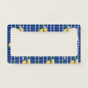 Mediterranean Lemon Branch Pattern License Plate Frame