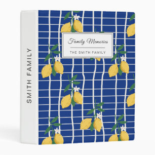 Mediterranean Lemon Branch Pattern Mini Binder