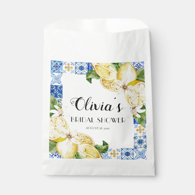 Mediterranean Lemon Bridal Shower Favor Bags (Front)