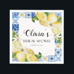 Mediterranean Lemon Bridal Shower Paper Napkin<br><div class="desc">Mediterranean Lemon Bridal Shower Paper Napkin,   Mediterranean Italy Positano Lemon Bridal Shower</div>