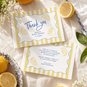 Mediterranean Lemon Bridal Shower Thank You Card