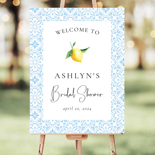 Mediterranean Lemon Bridal Shower Welcome Sign (Creator Uploaded)