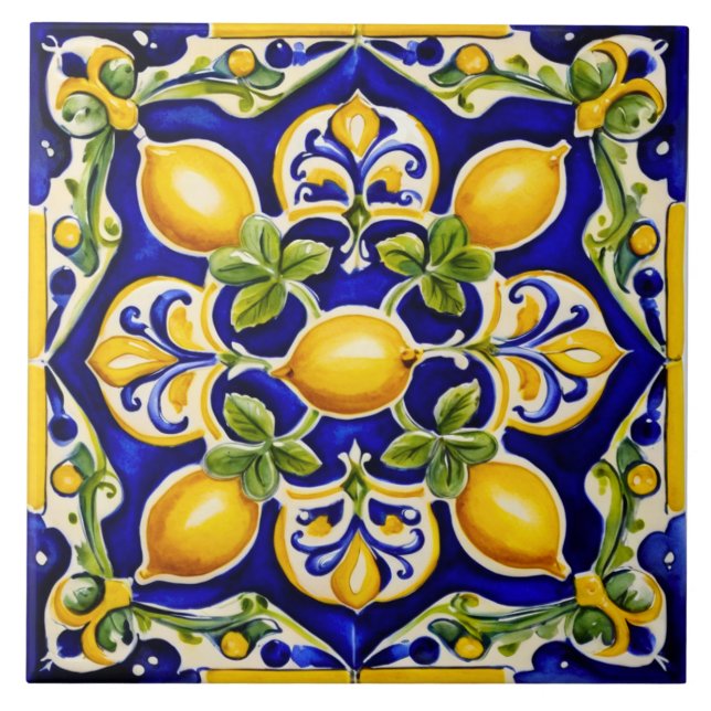 Mediterranean Lemon  Ceramic Tile (Front)