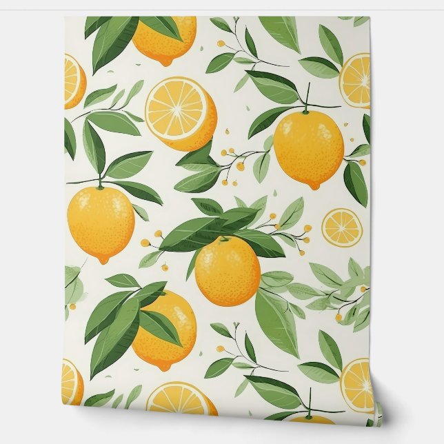 Mediterranean Lemon Citrus Wallpaper (Unrolling)