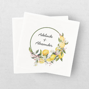 Mediterranean Lemon Citrus Wedding Collection Napkins