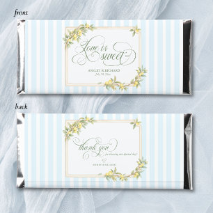 Mediterranean Lemon Coastal Love is Sweet Wedding Hershey Bar Favors