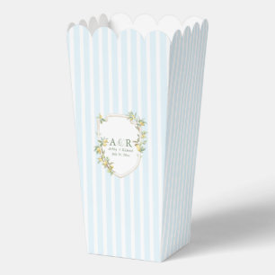 Mediterranean Lemon Crest Wedding Popcorn Favor Boxes