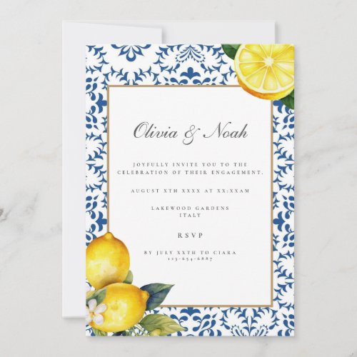 Mediterranean Lemon Engagement Party Invitation