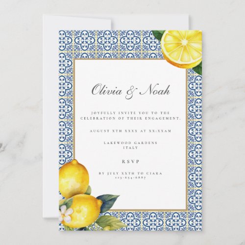 Mediterranean Lemon Engagement Party Invitation