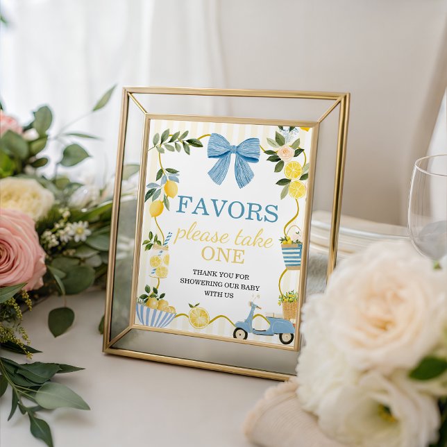 Mediterranean Lemon Favors Table Sign (Creator Uploaded)