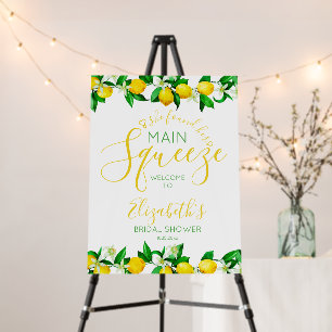 Mediterranean Lemon Floral Bridal Shower Welcome  Foam Board