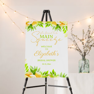 Mediterranean Lemon Floral Bridal Shower Welcome  Foam Board