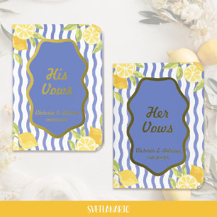 Mediterranean Lemon Foil Wedding Vow Book Set