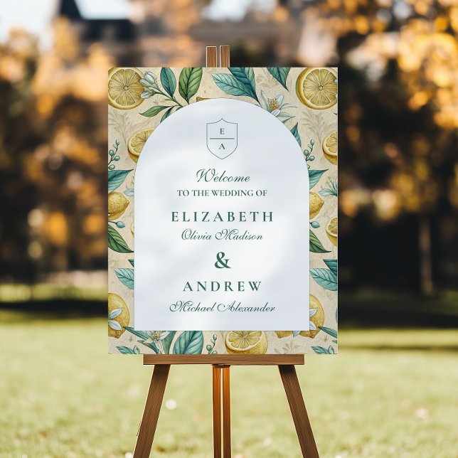 Mediterranean Lemon Garden Wedding Foam Board (Creator Uploaded)