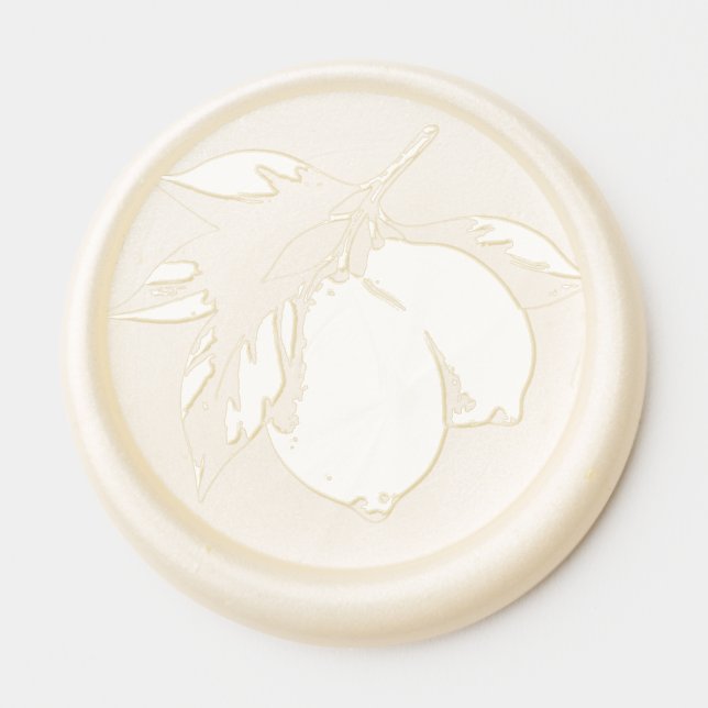 Mediterranean Lemon Gold Wax Seal Stickers (Front)