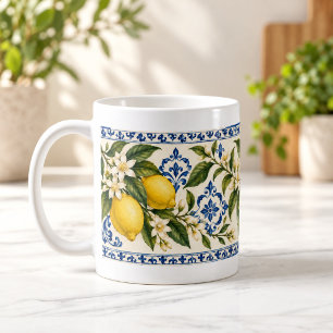 Mediterranean Lemon Grove Botanical Tile Mug
