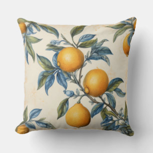 Mediterranean Lemon Grove Throw Pillow
