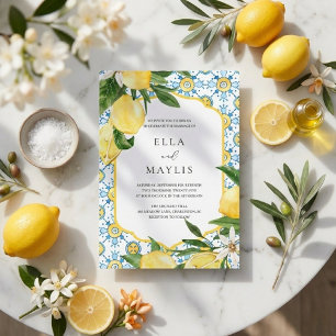 Mediterranean Lemon   Italian Amalfi Wedding Invitation