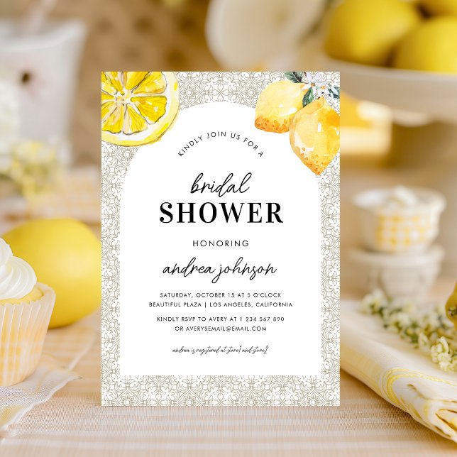 Mediterranean Lemon Italian Bridal Shower Invitation (Creator Uploaded)