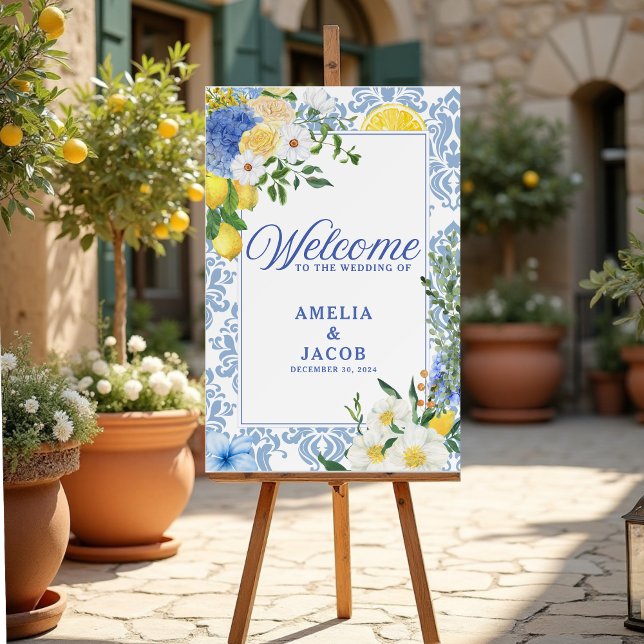 Mediterranean Lemon  Italian Wedding welcome sign  (Creator Uploaded)