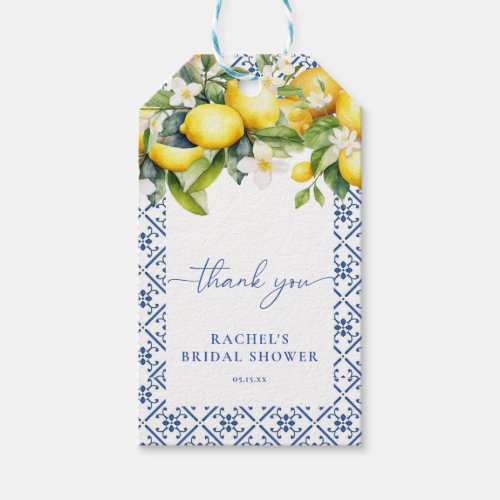 Mediterranean Lemon Main Squeeze Bridal Favor Tags
