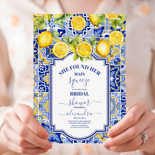 Mediterranean Lemon Main Squeeze Bridal Shower Invitation