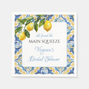 Mediterranean Lemon Main Squeeze Bridal Shower Napkins