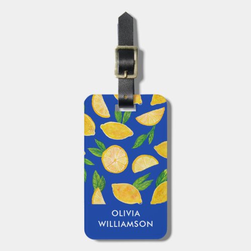 Mediterranean Lemon pattern Luggage Tag